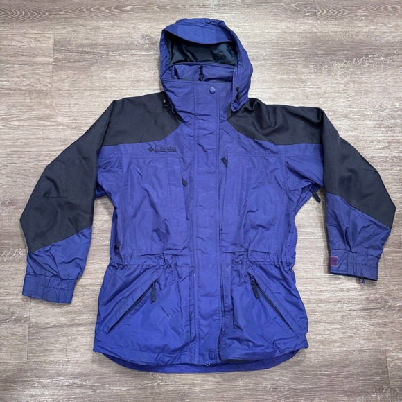 Vintage Columbia Jacket Womens‎ Small Purple Black Full Zip Pockets 90s Japan - Picture 1 of 11